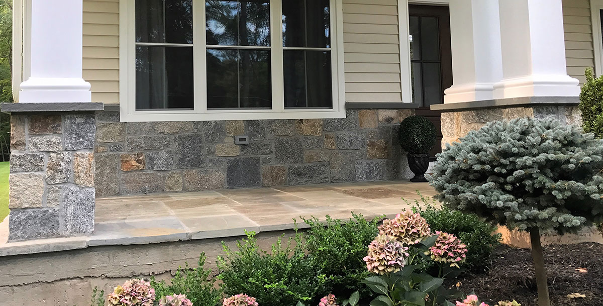 Stone front porch
