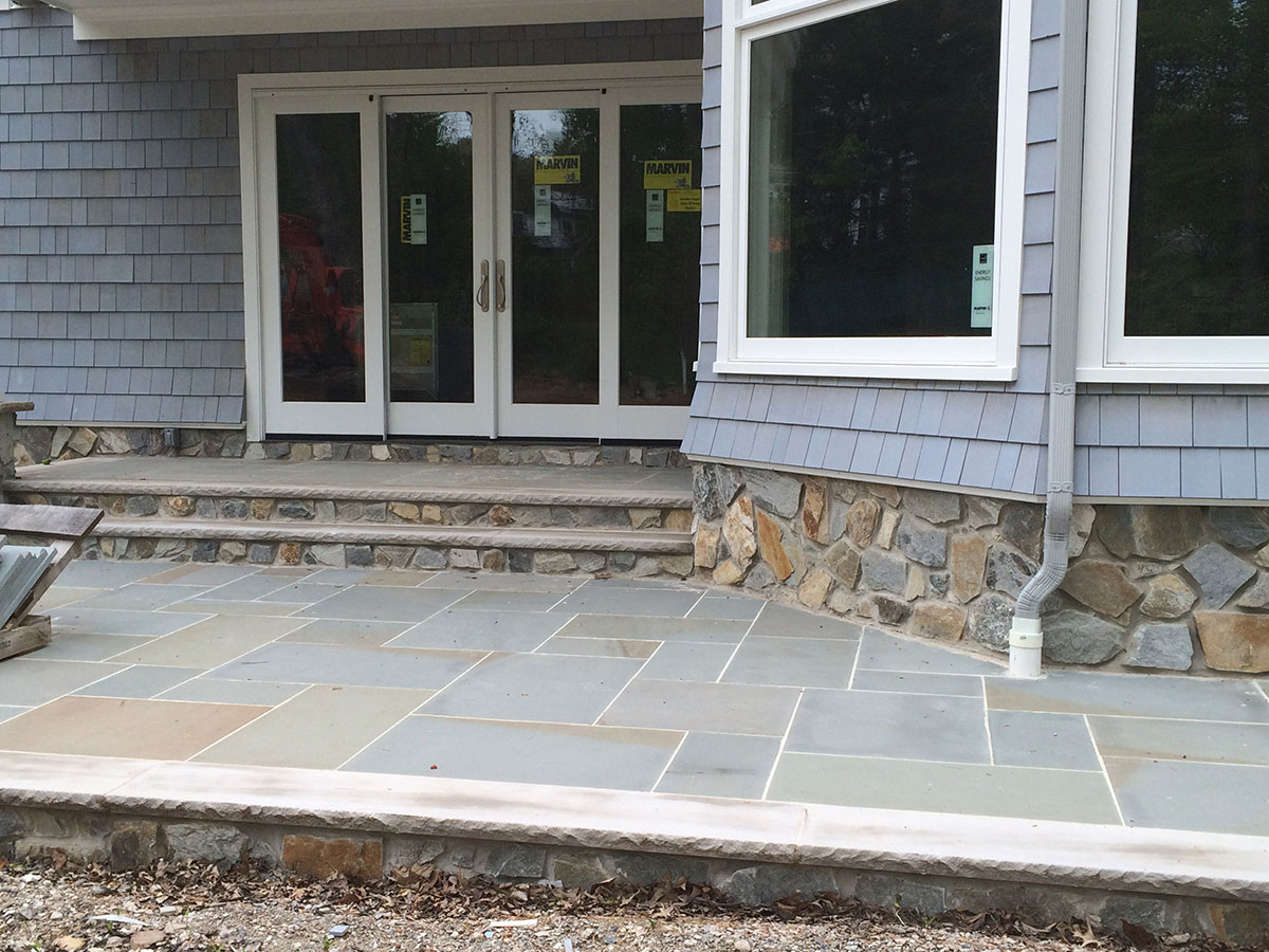 Stone steps and patio