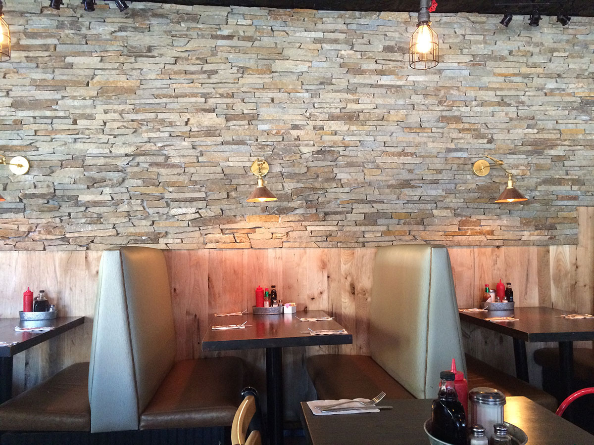 stone interior restaurant wall